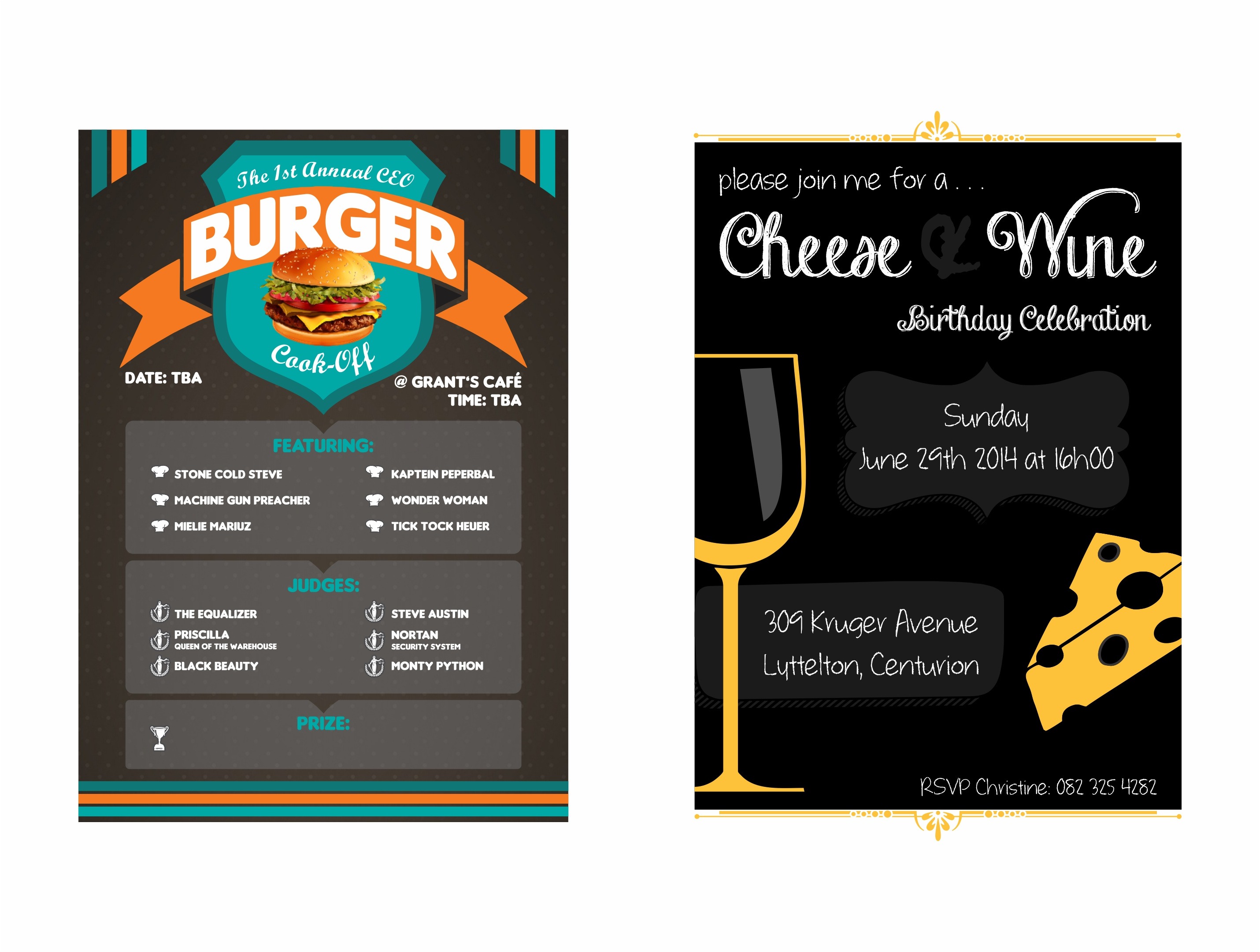 Burger & Cheese event invitation